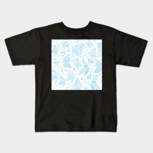 Paisley butterflies white-blue Kids T-Shirt